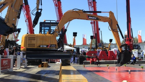 SANY excavators show tremendous power on first day of ConExpo 