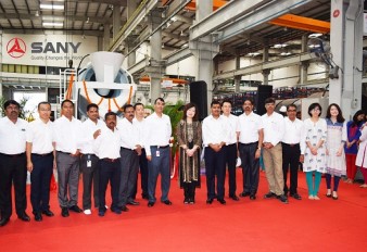SANY India rolls out 1000th & 1001st machine from its Plant in Chakan, Pune