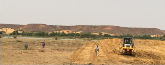 Shantui Bulldozer Working in the Niger River side